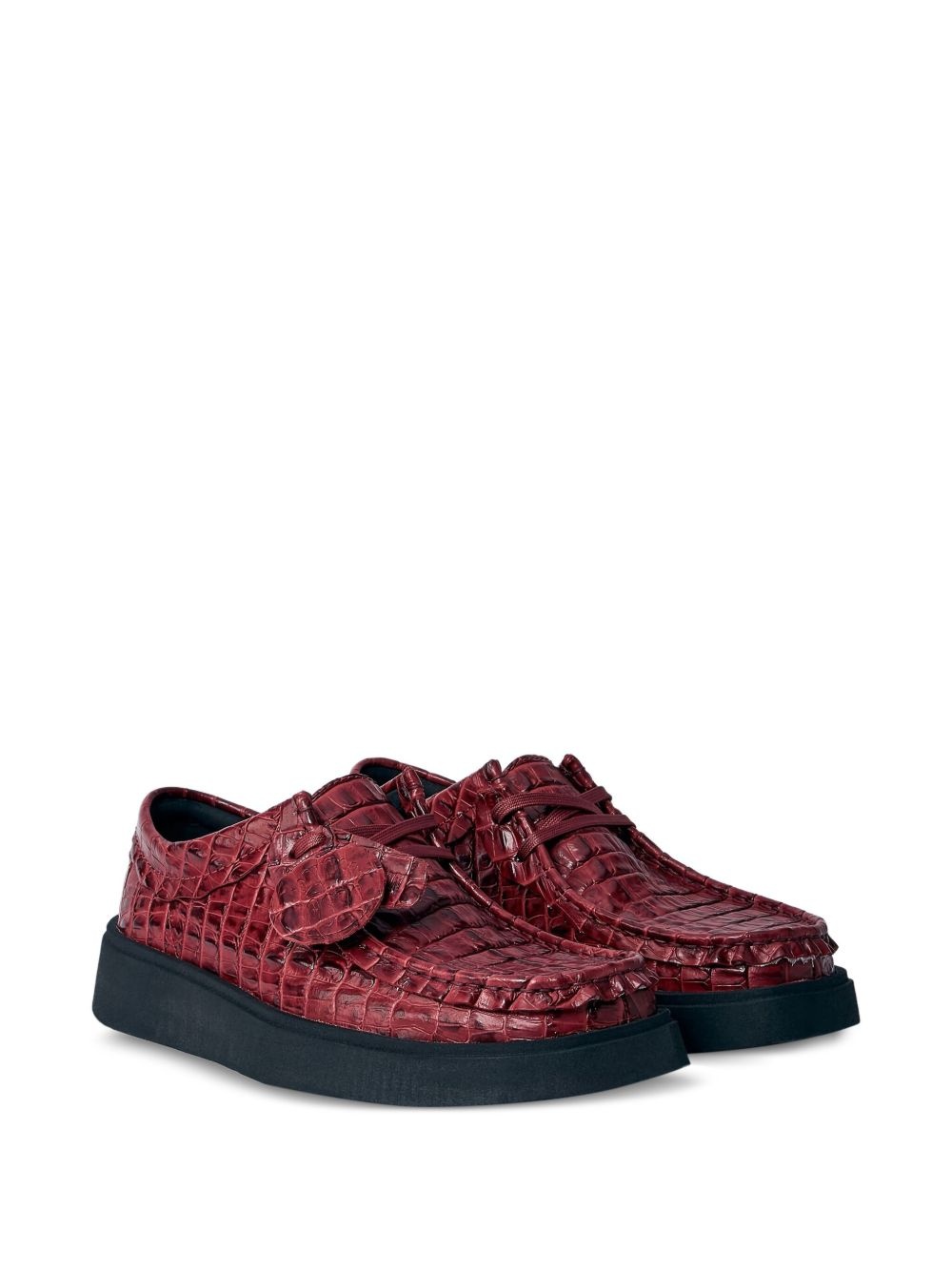 Torview croc-embossed lace-up shoes - 2