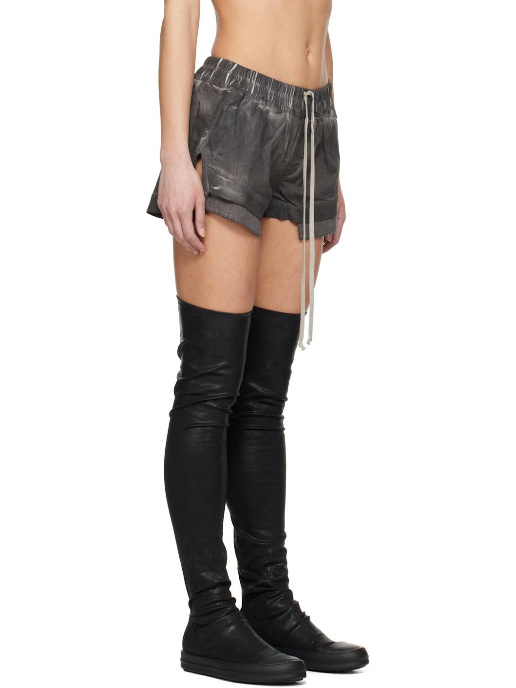 Gray Hollywood Fog Boxers Denim Shorts - 2