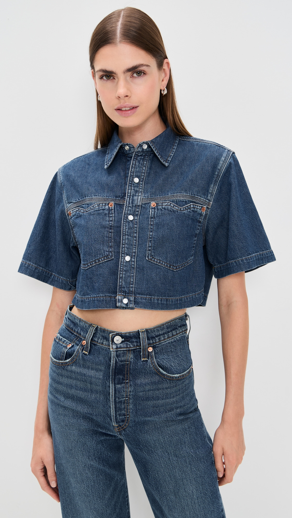 Oversized Crop Shirt - 6