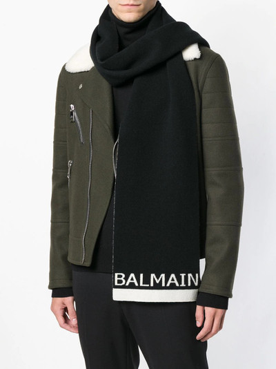 Balmain logo knit scarf outlook