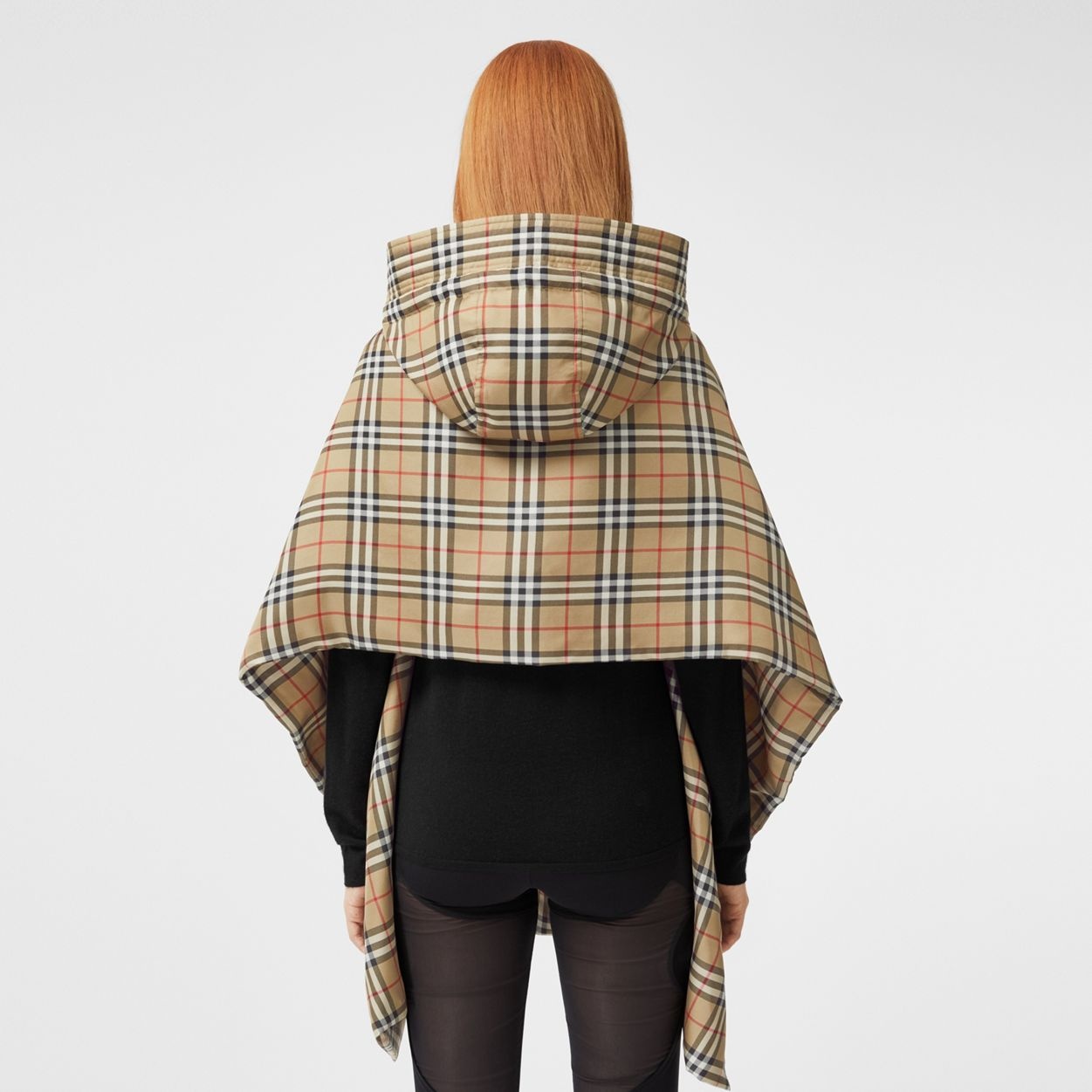 Vintage Check Silk Padded Cape - 3