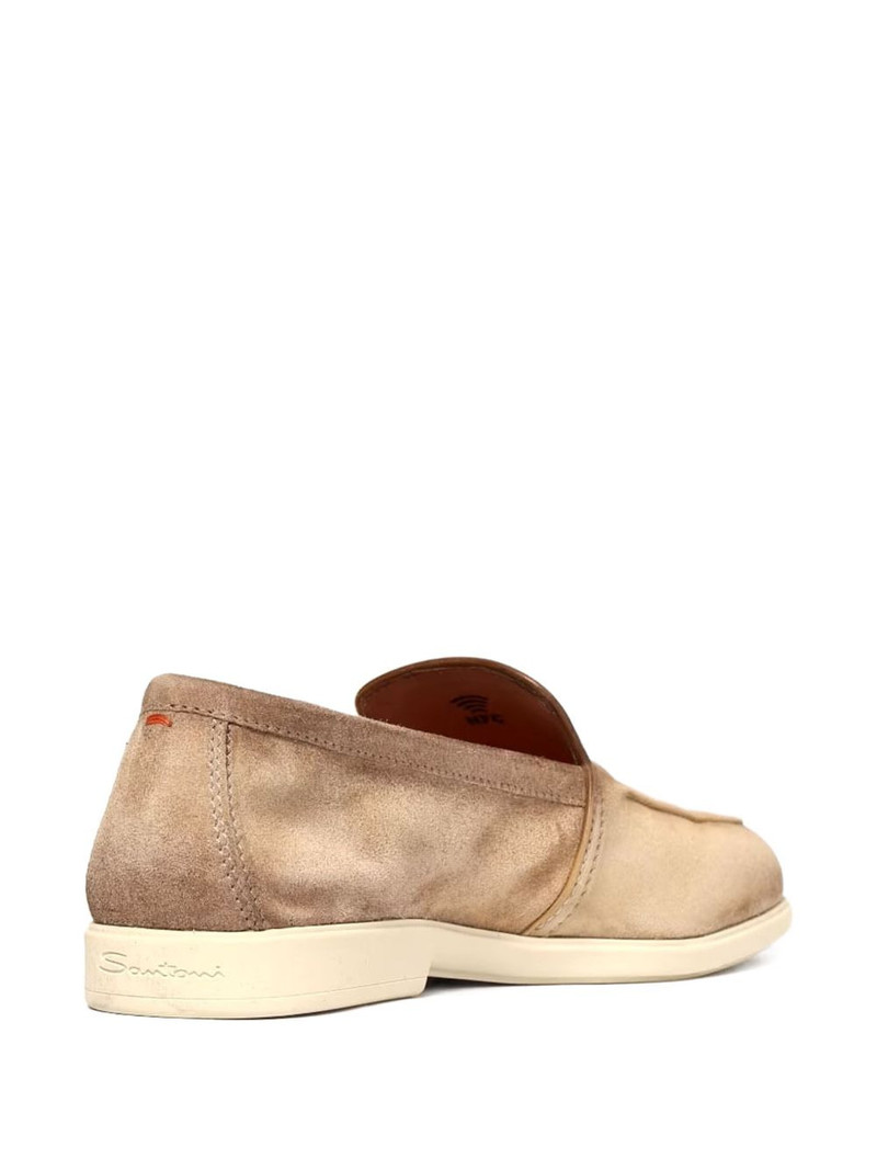 Santoni suede flat loafers outlook