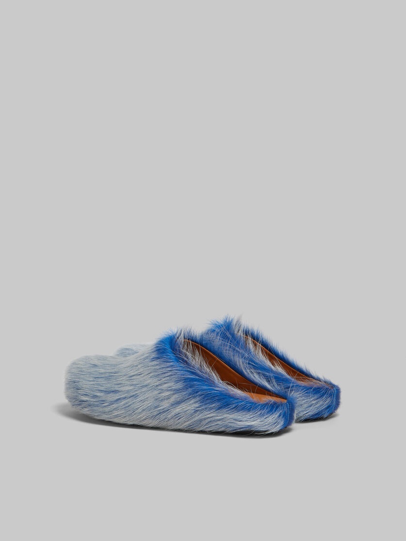 INDIGO LONG HAIR CALFSKIN FUSSBETT SABOT - 3