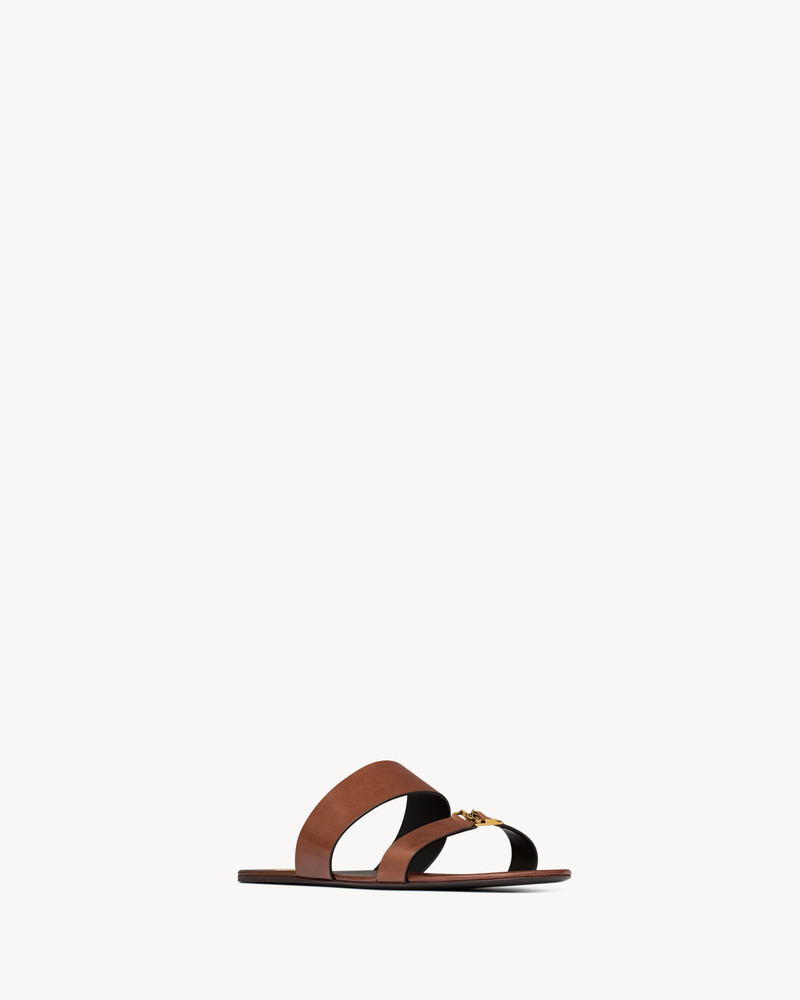 SAINT LAURENT BABYLONE SLIDES IN SMOOTH LEATHER outlook