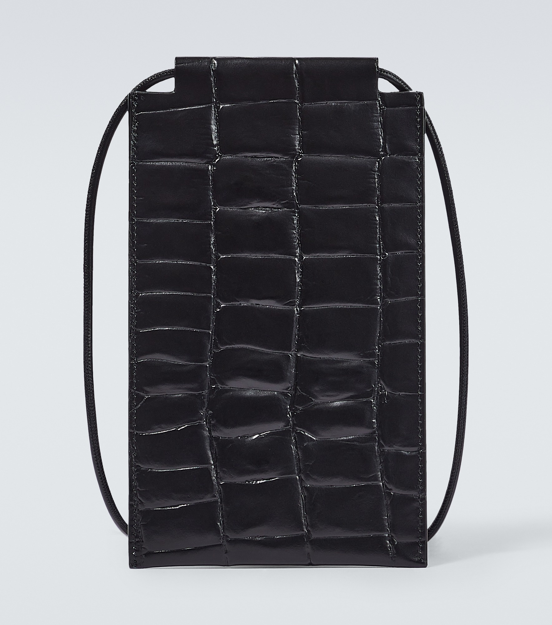 Croc-effect leather phone pouch - 5