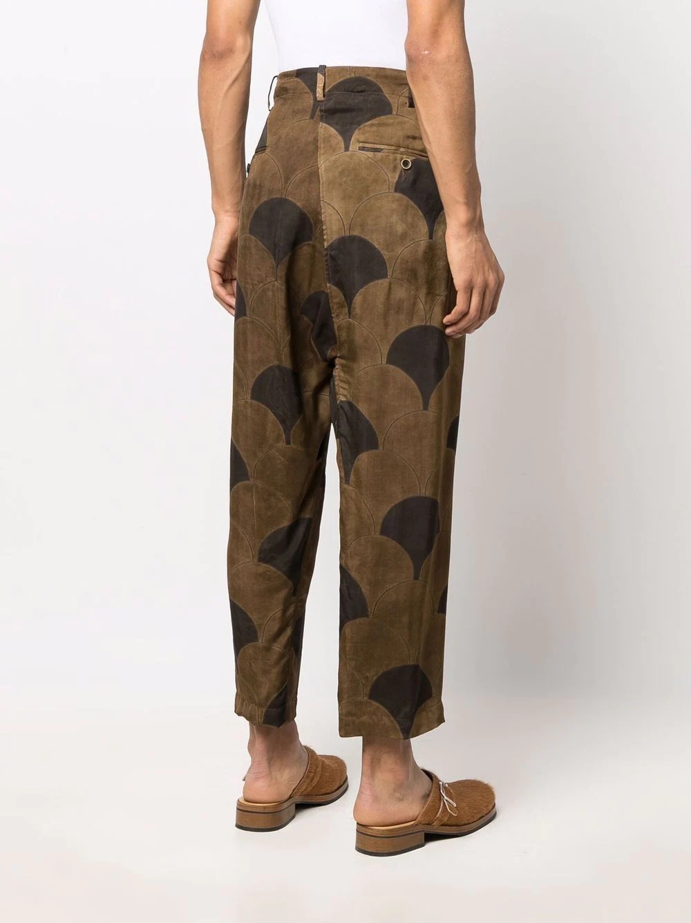 geometric-print cropped trousers - 4