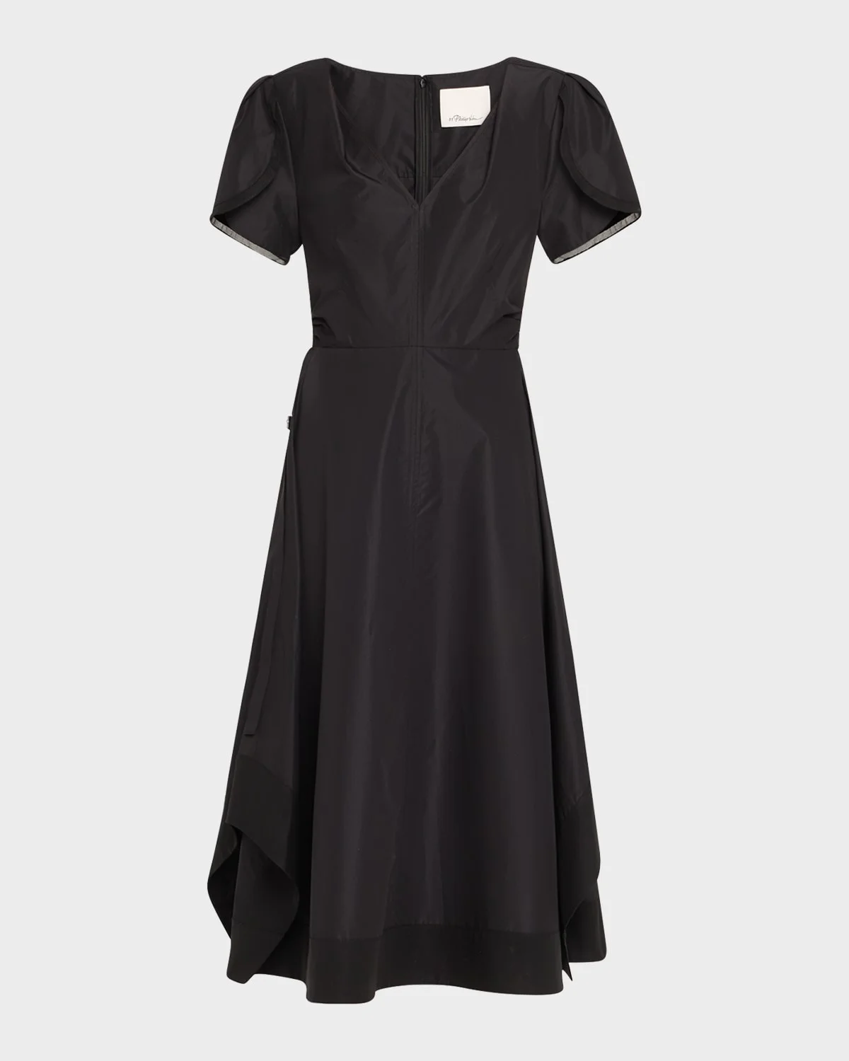 V-Neck Tulip-Sleeve Midi Dress - 1