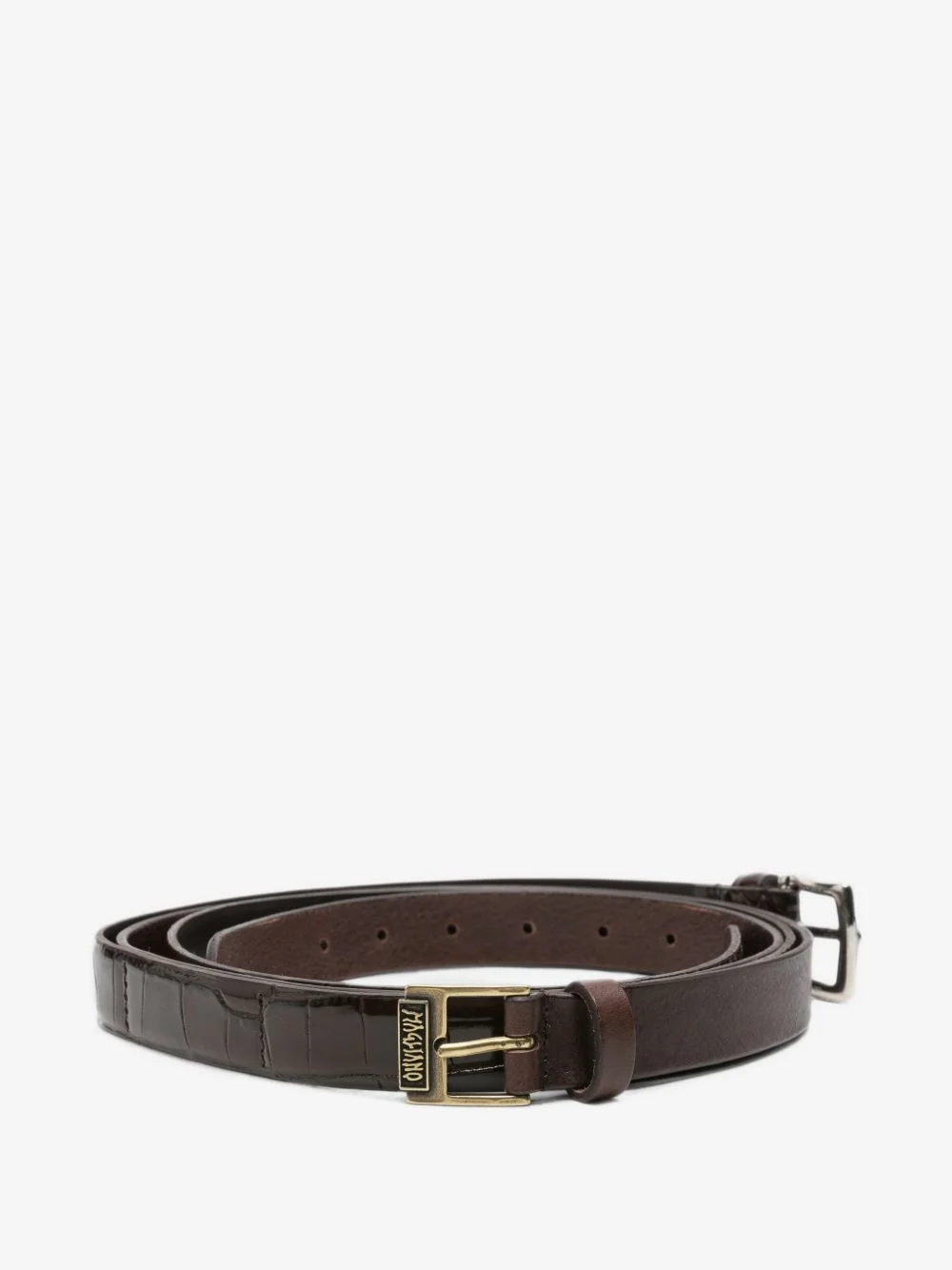 Punk croc-effect leather belt - 1