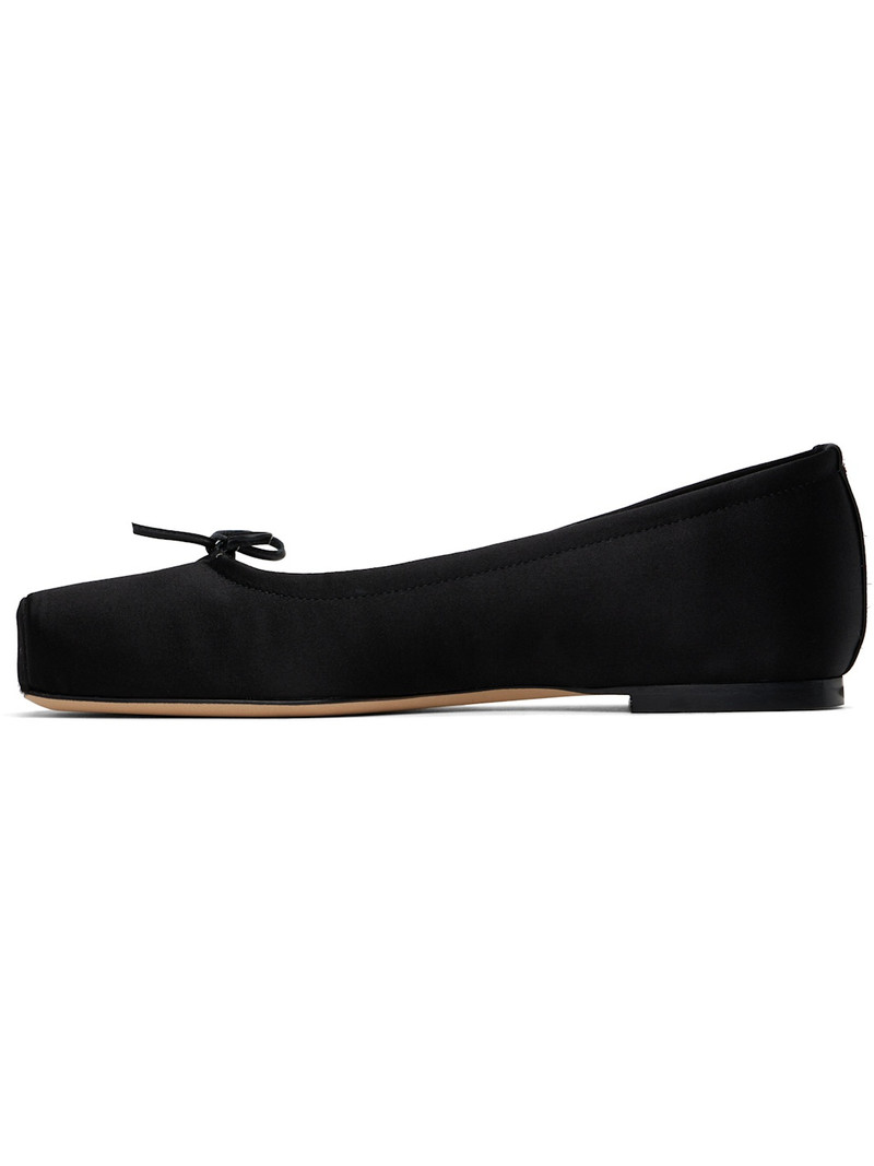 Black Gabriella Satin Ballerina Flats 3