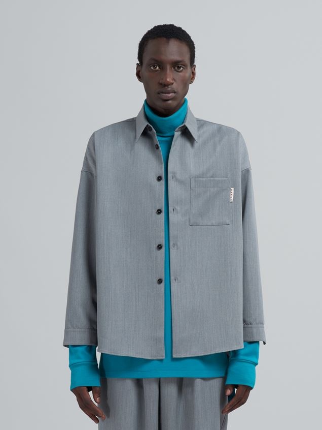 SUSTAINABLE WOOL GABARDINE SHIRT - 2