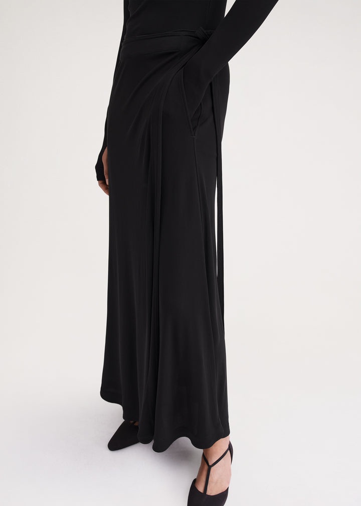 Tie-waist wrap skirt black - 5