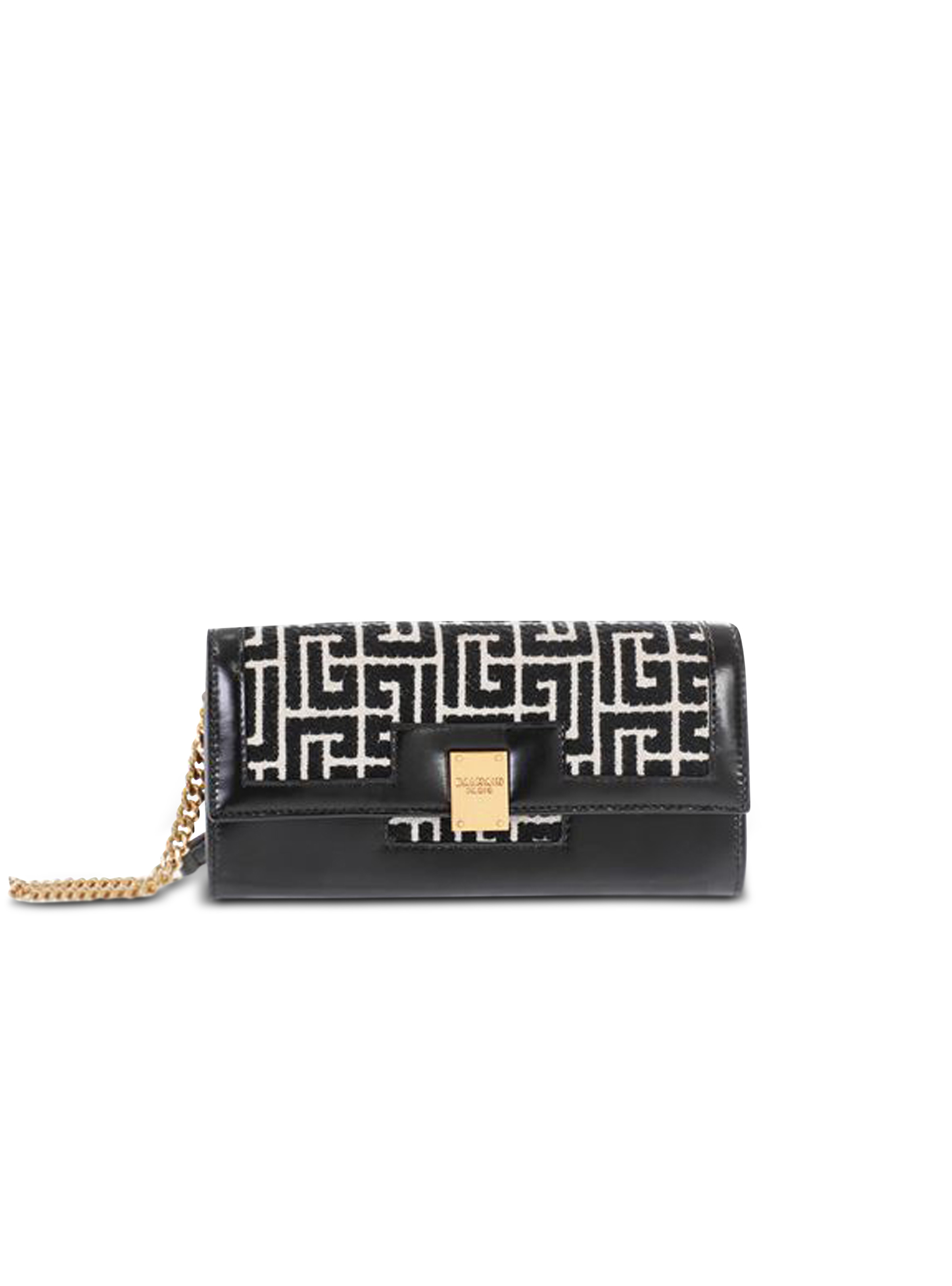 Bicolor jacquard 1945 wallet with chain - 1