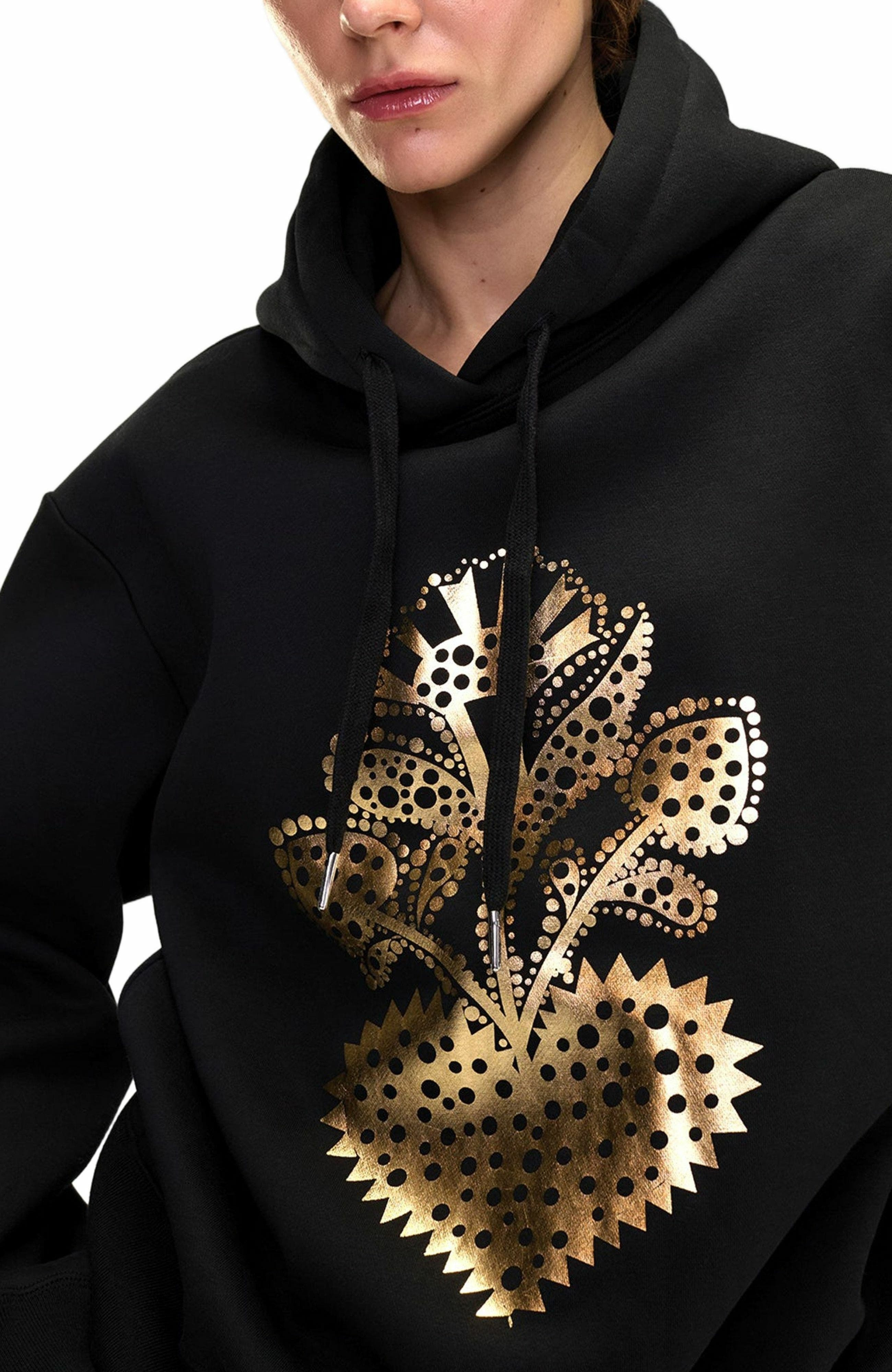 Cynthia Rowley Heart of Gold Hoodie in Black at Nordstrom - 4