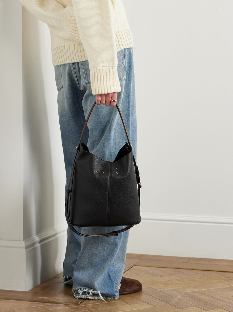 Maison Margiela Dress-Age Leather Tote Bag Black outlook