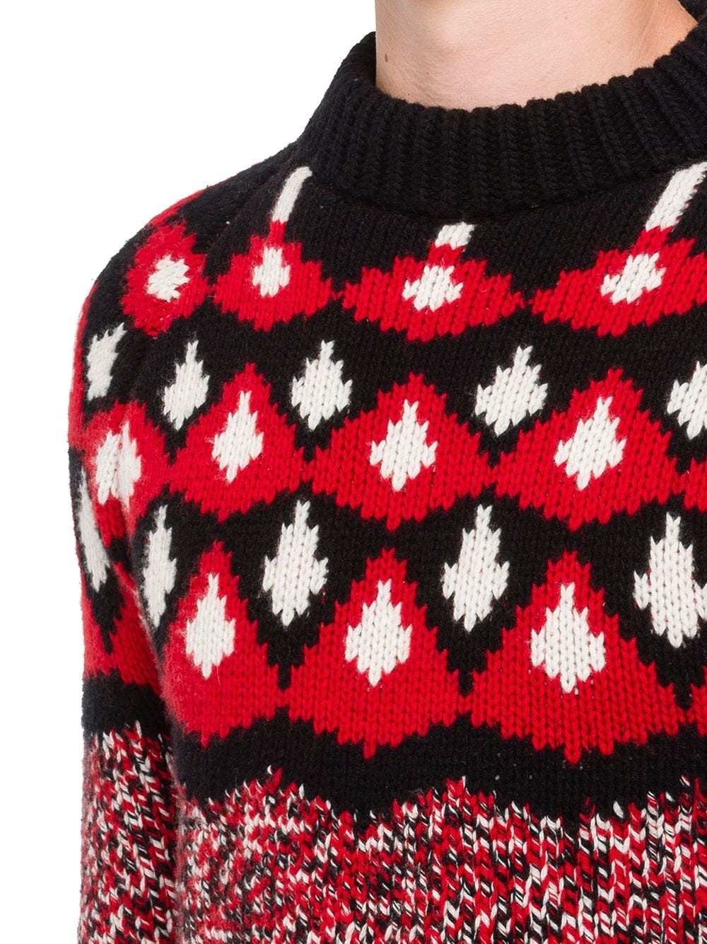 patterned jacquard knit jumper - 5