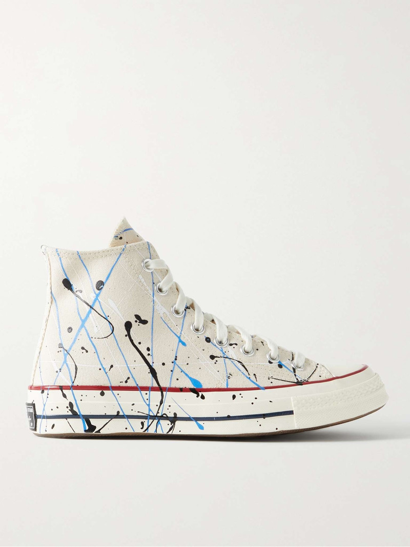 Chuck 70 Paint-Splattered Canvas High-Top Sneakers - 1