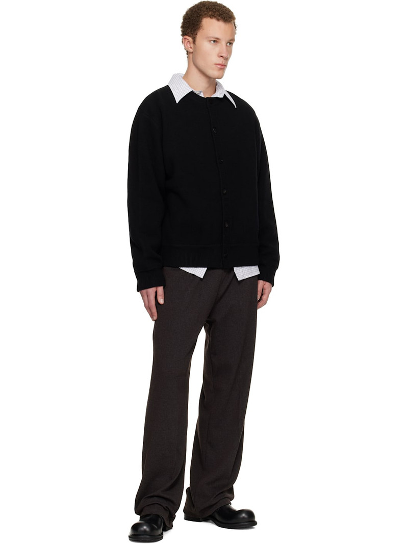 Wooyoungmi Black Henley Neck Cardigan outlook