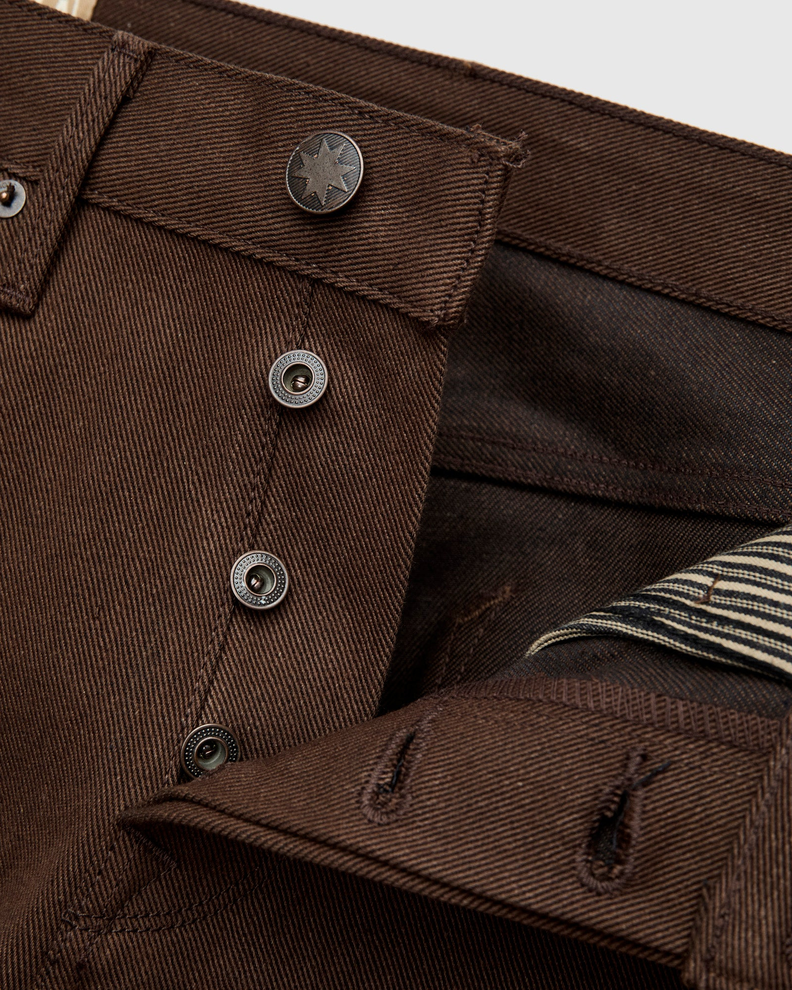 "Portola" 15oz Dark Brown Selvedge Denim - Tapered Fit - 10
