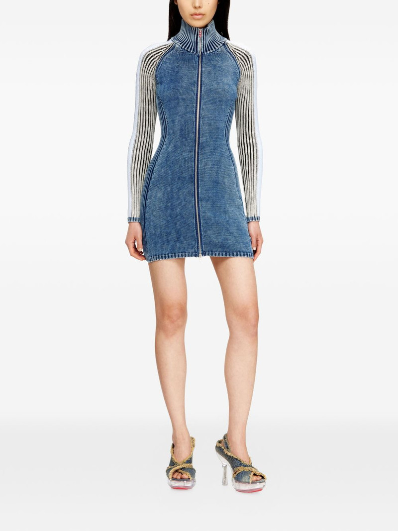Diesel M-Estelle ribbed zip mini dress outlook