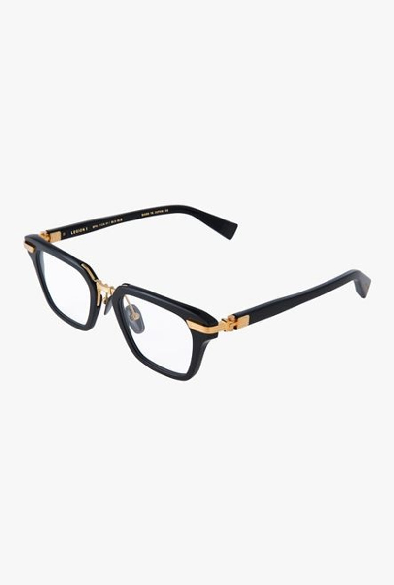 Balmain Black and gold-tone titanium Legion-I eyeglasses outlook