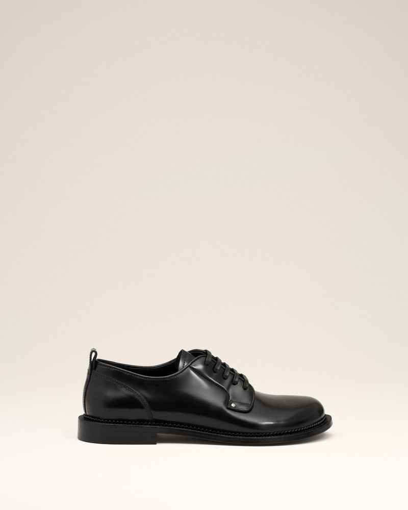 BLACK LEATHER ANATOMICAL TOE DERBIES 1