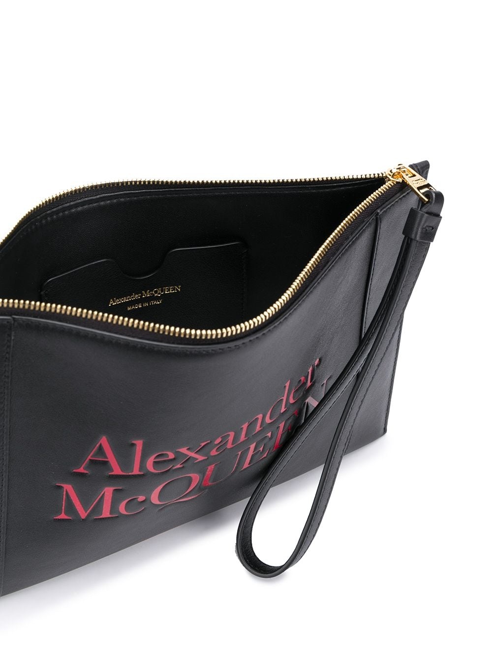 logo-print zip clutch - 5