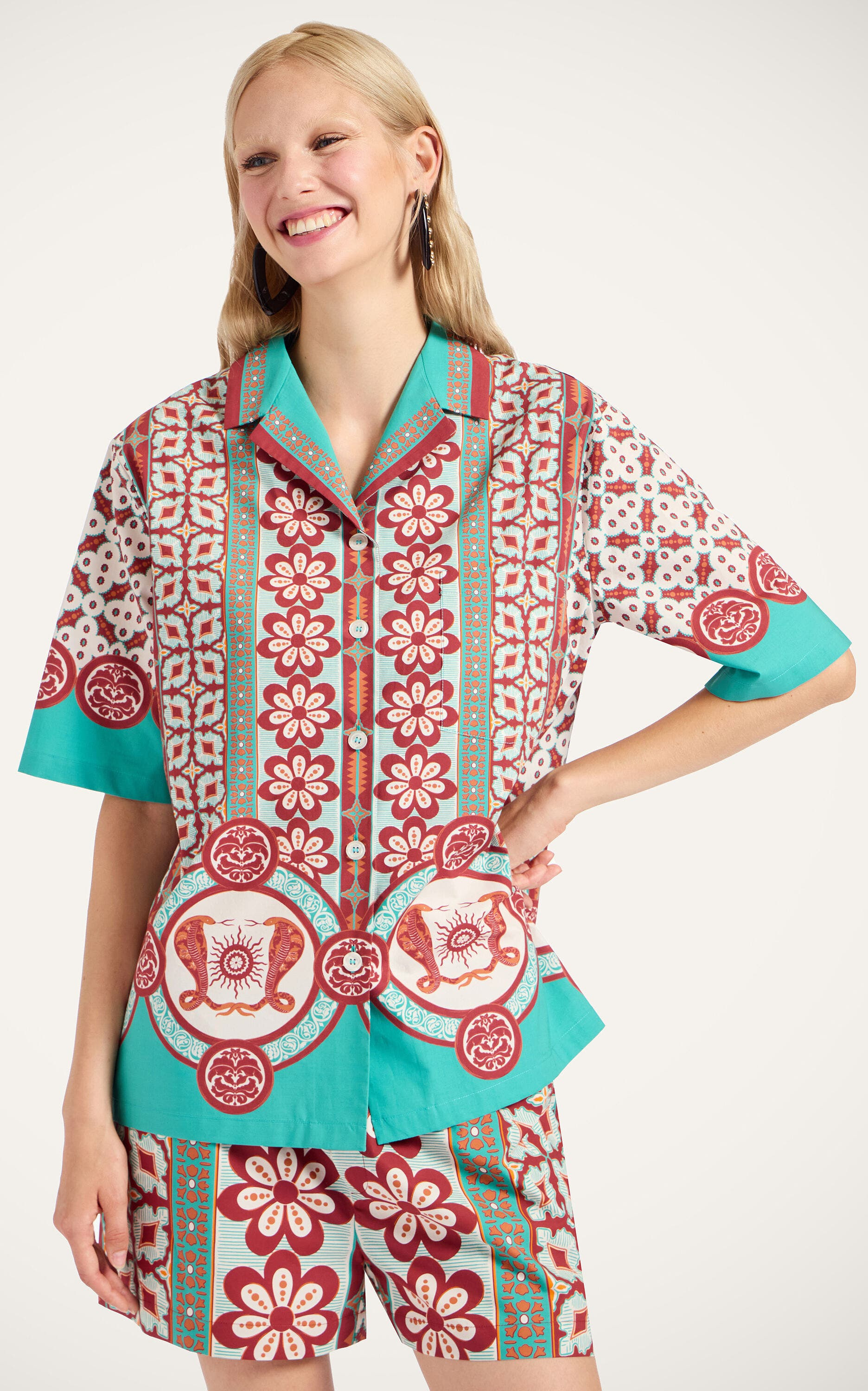 La DoubleJ Bowling Shirt Placee Pagoda Placée Rust at Nordstrom - 1