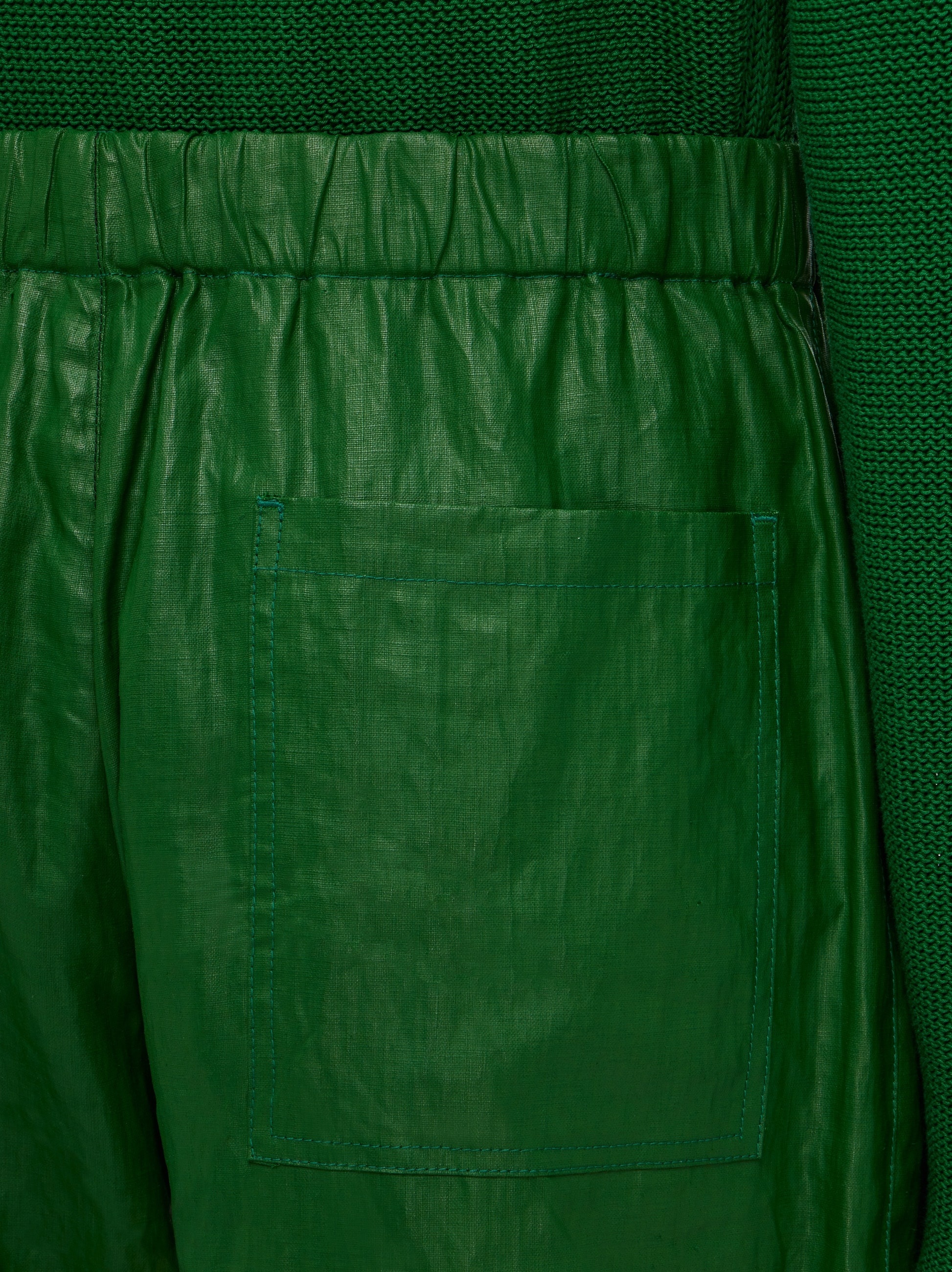 Drawstring linen trouser with applied pockets - 6
