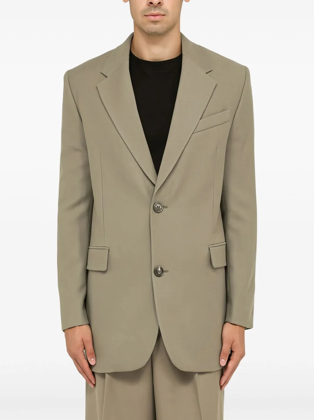 single-breasted virgin-wool blazer - 1