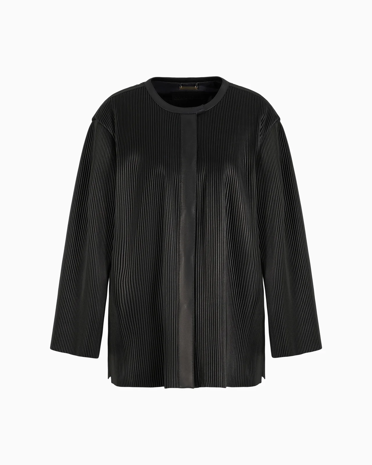 PLEATED NAPPA-LEATHER BLOUSON - 1