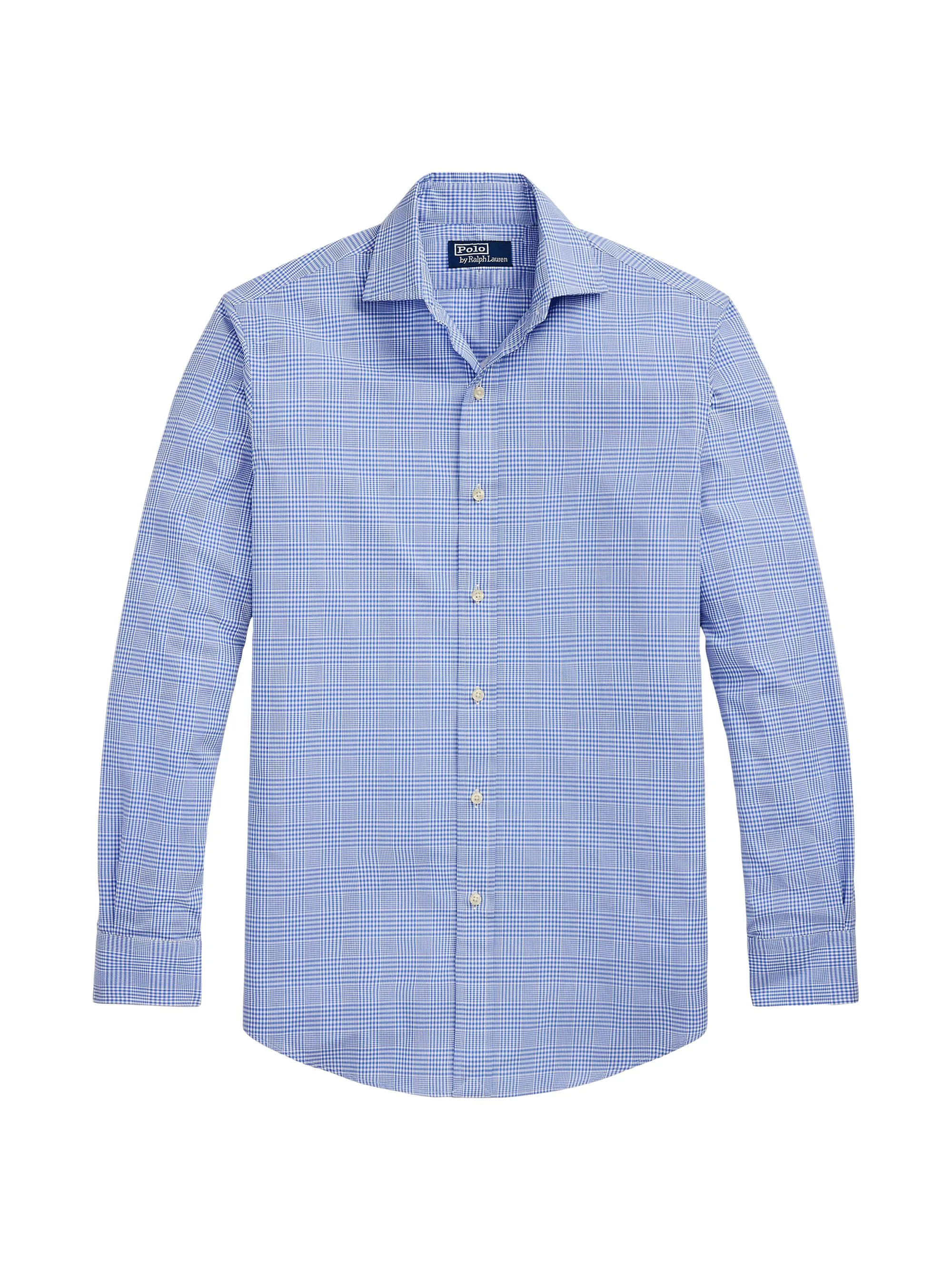 Men's Classic Fit Poplin Button-Front Shirt - Resort Blue White - 1