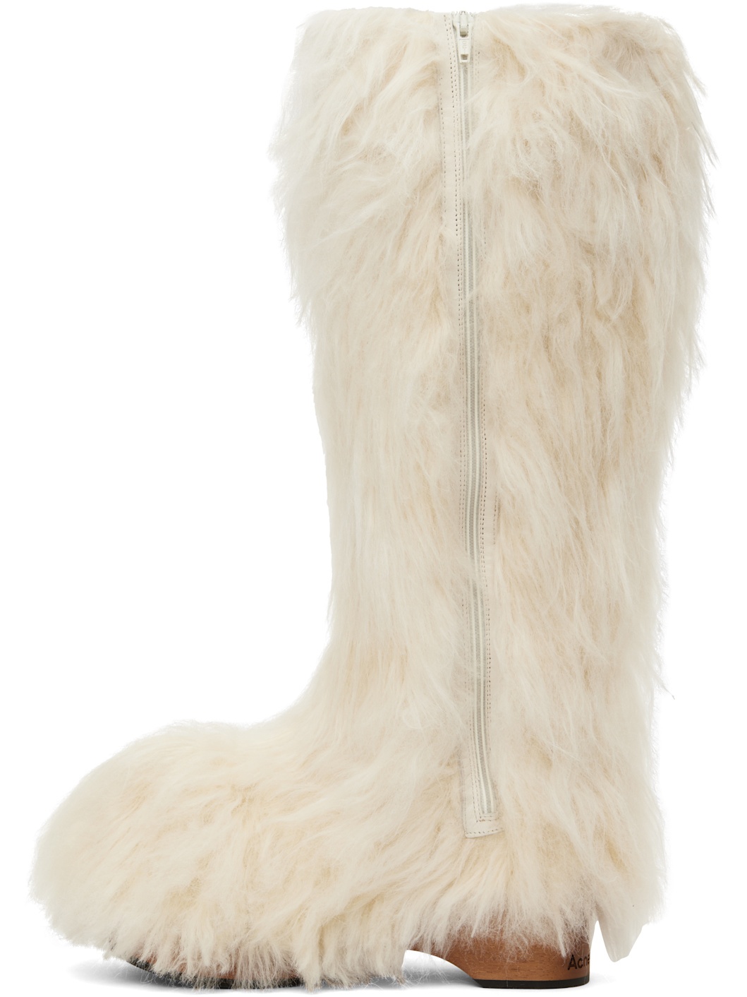 Acne Studios Off-White Furry Clog Boots ssense REVERSIBLE