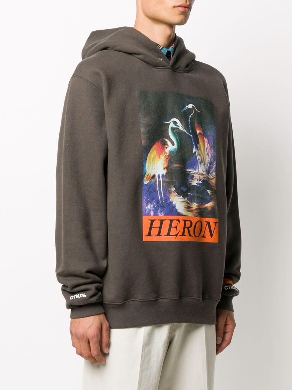 graphic print cotton hoodie - 3