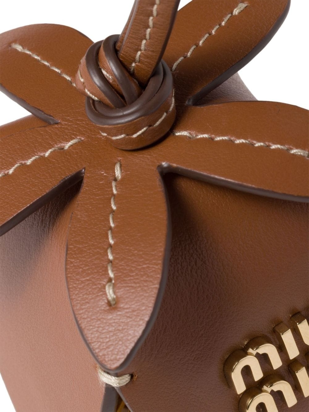 logo-lettering leather bag charm - 2