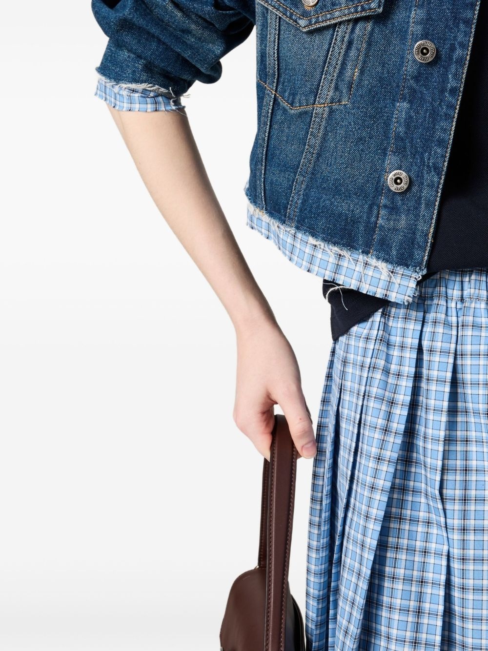 pleated check skirt - 5