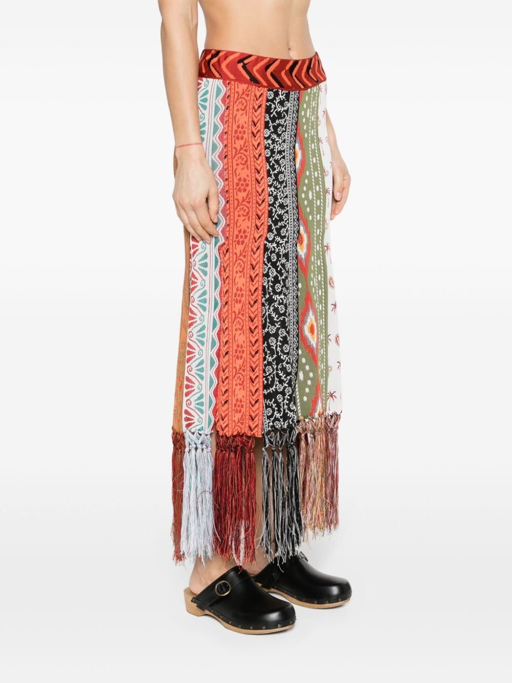 Scent Of Incense mix-pattern skirt - 3