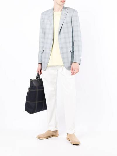 Brioni tailored check-print blazer outlook