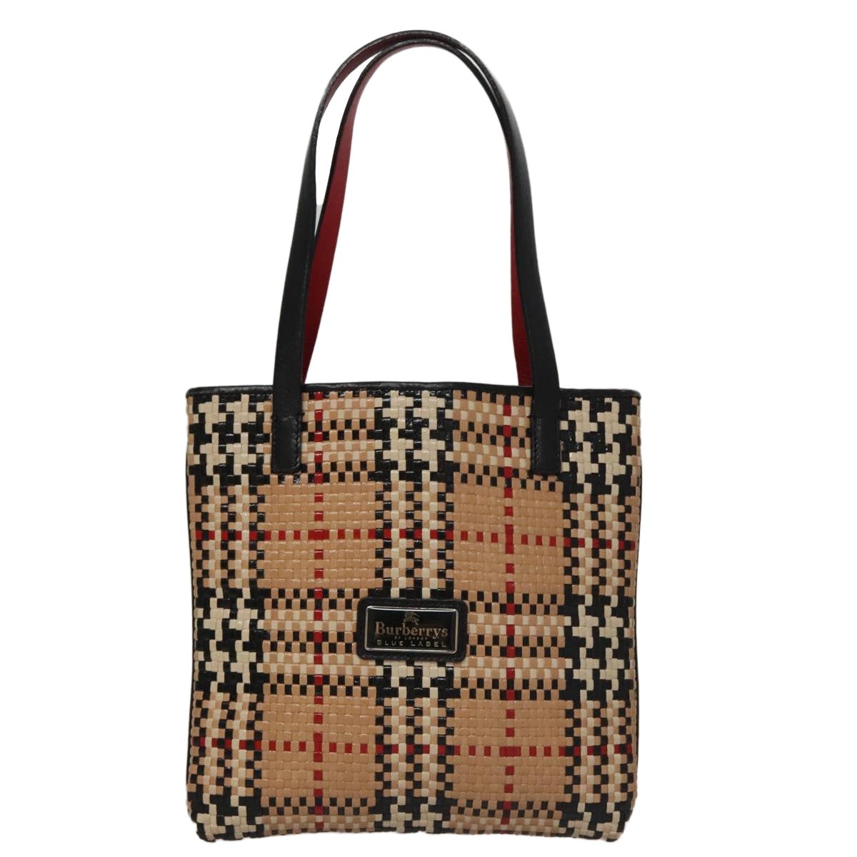 Burberry Nova Check Blue Label Hand Bag Leather Beige - 13