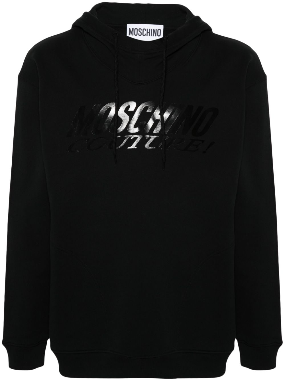 logo-print cotton hoodie - 1