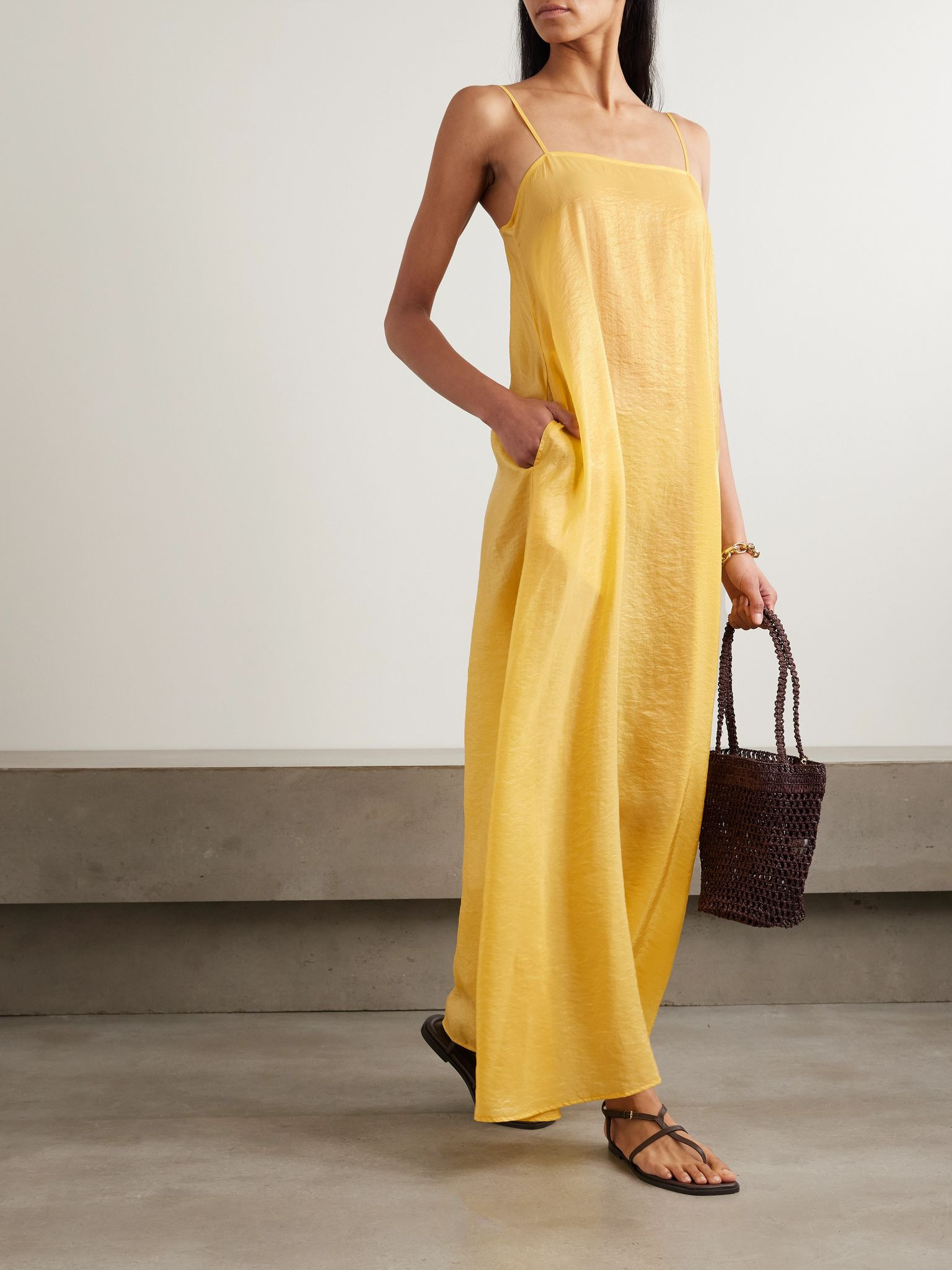 Lana satin maxi dress Yellow - 2
