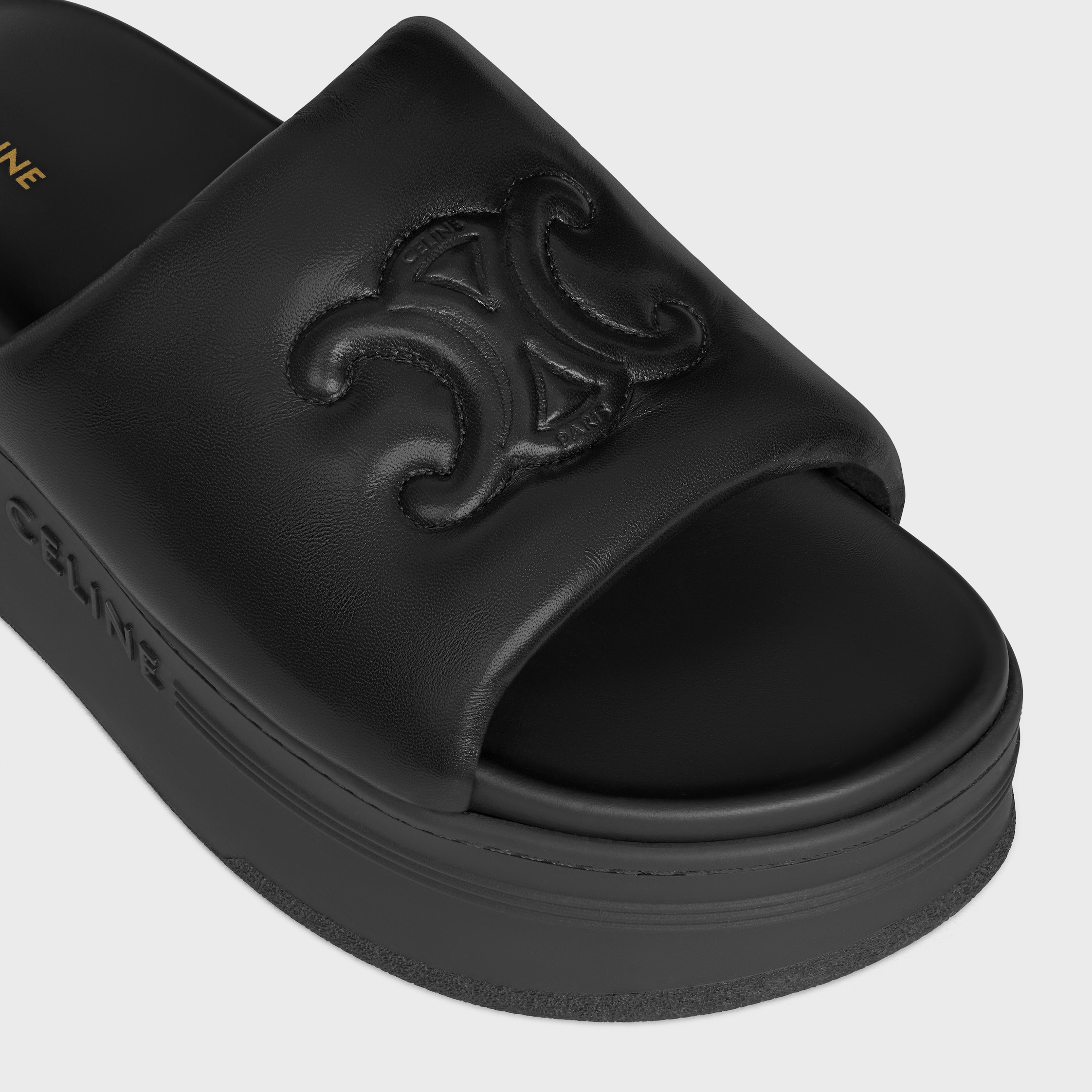 CELINE BLOCK SLIDE WITH TRIOMPHE IN LAMBSKIN - 4