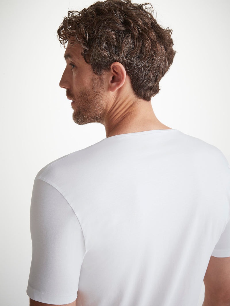 Men's Underwear V-Neck T-Shirt Jack Pima Cotton Stretch White - 6
