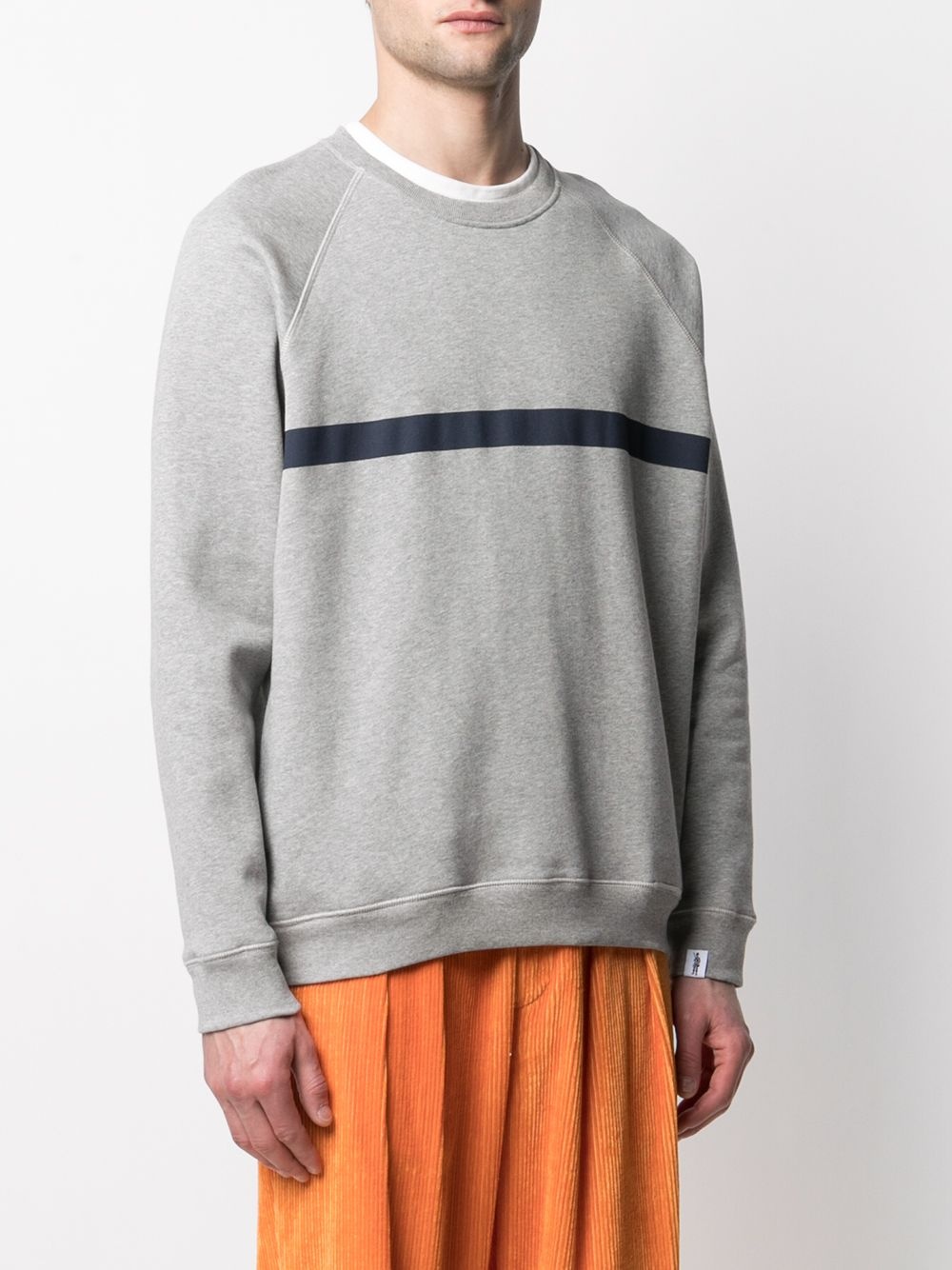 horizontal-stripe crew-neck sweatshirt - 3