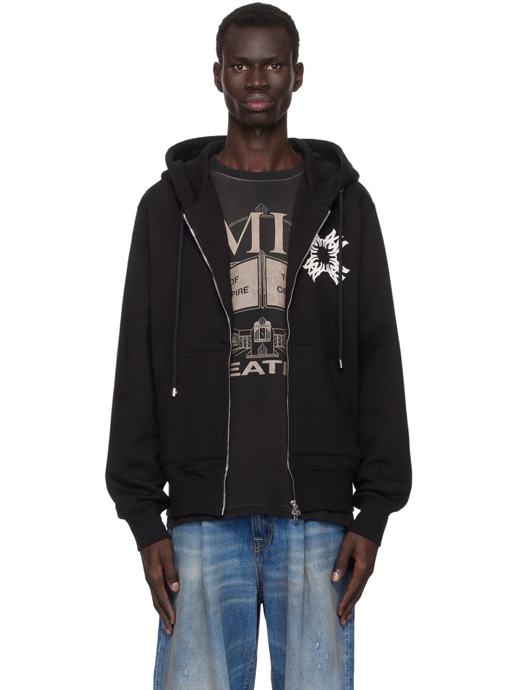 AMIRI Black MA Quad Zip Up Hoodie ssense REVERSIBLE