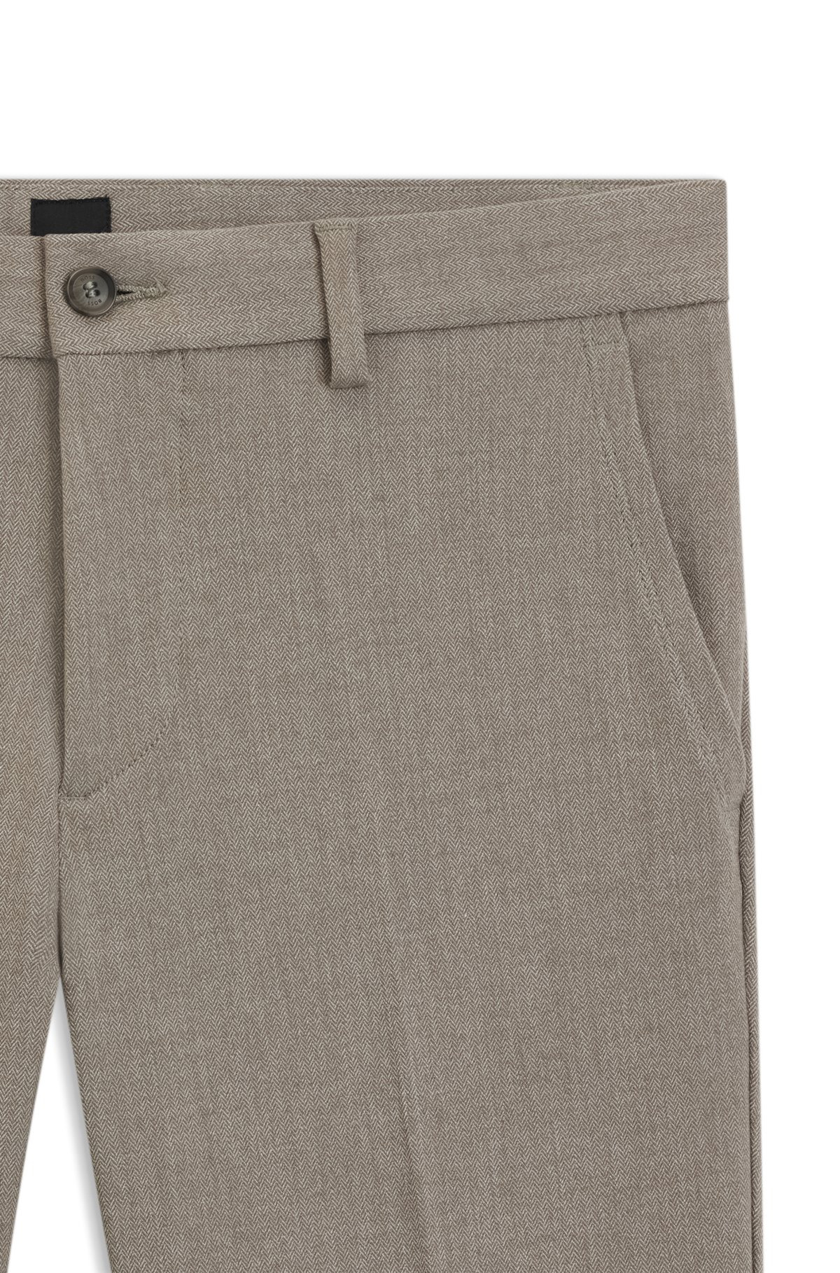 SLIM-FIT TROUSERS IN BRUSHED HERRINGBONE - 6