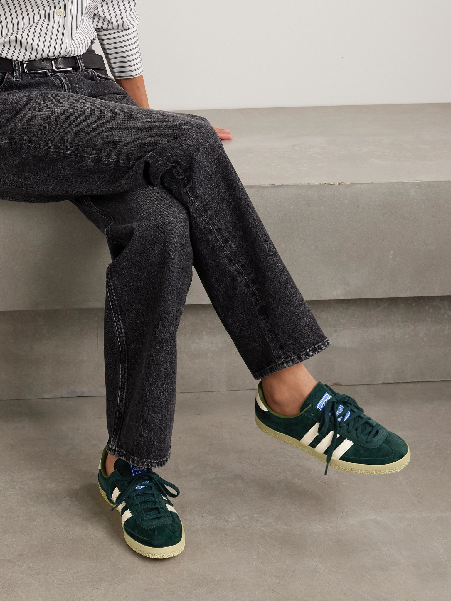 Roelle Spezial leather-trimmed suede sneakers Dark green - 2
