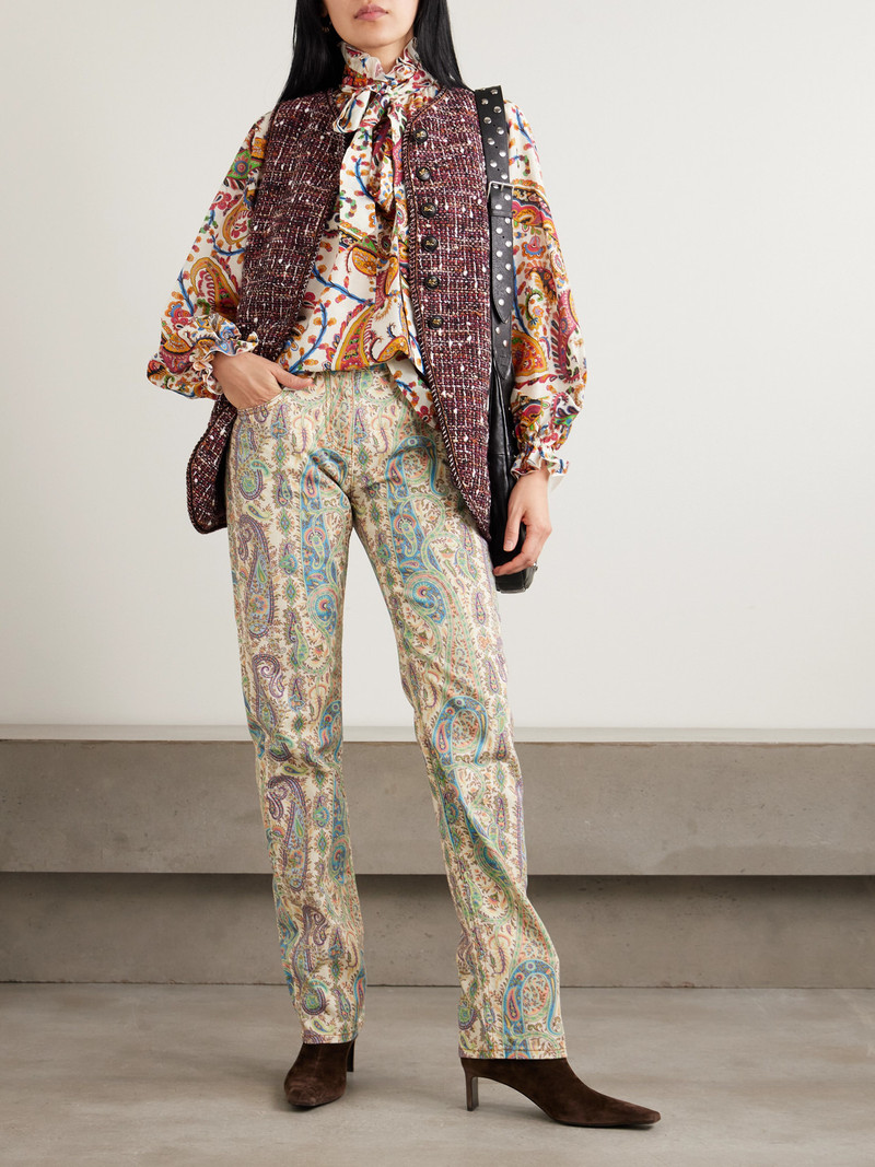 Etro Piped Cotton-blend Tweed Vest outlook