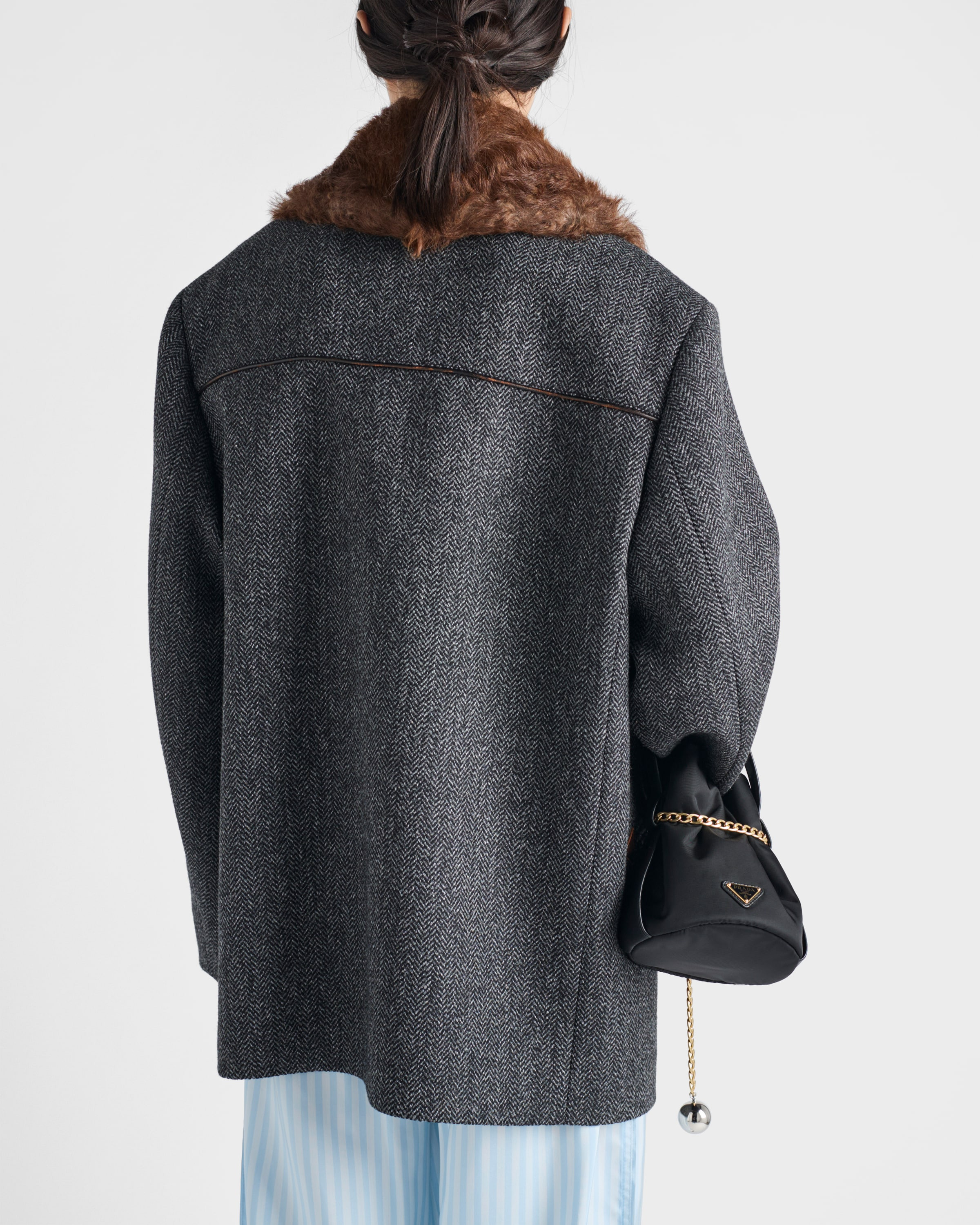 Double-breasted chevron peacoat - 6