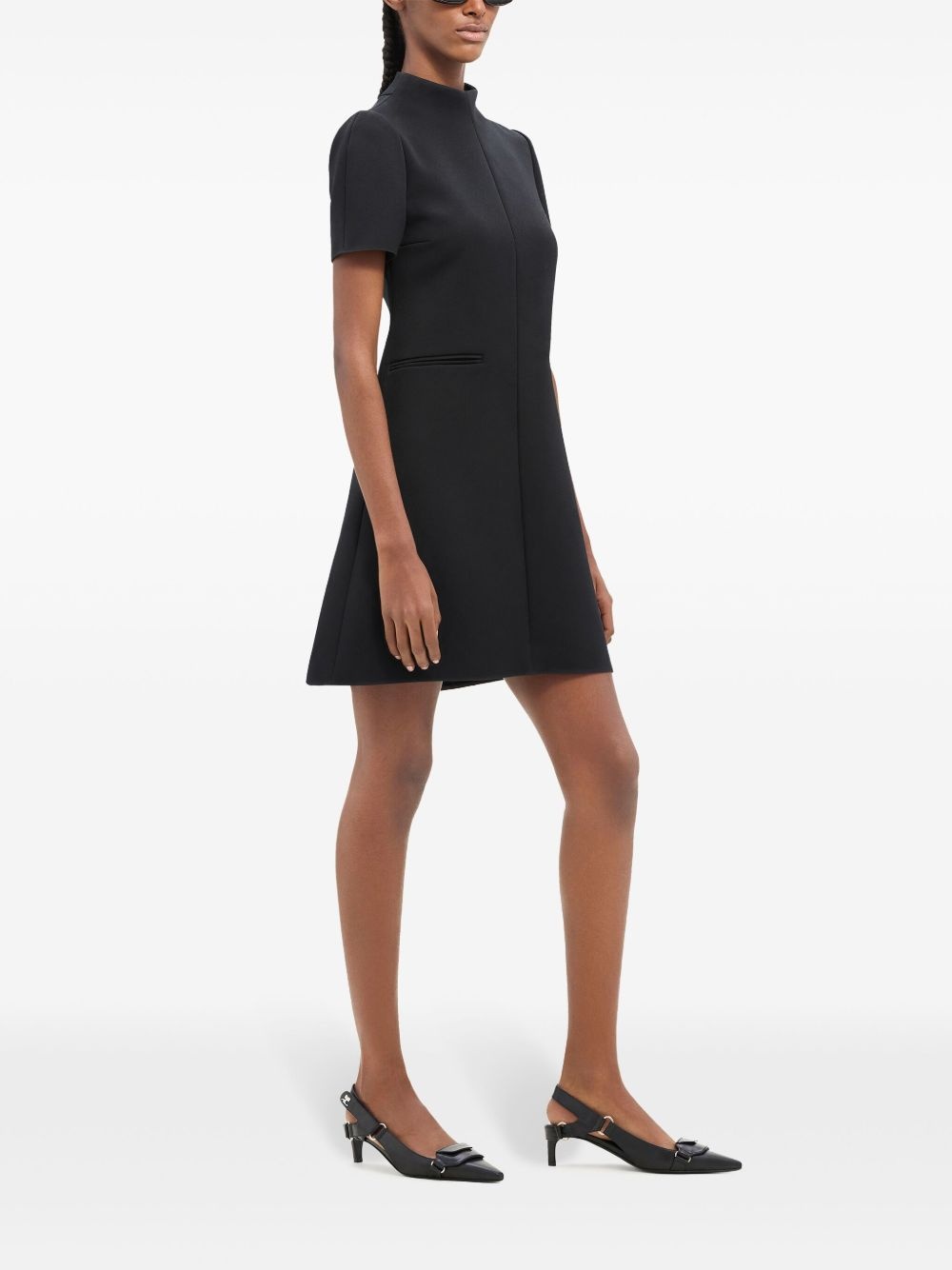 twill A-line mini dress - 3