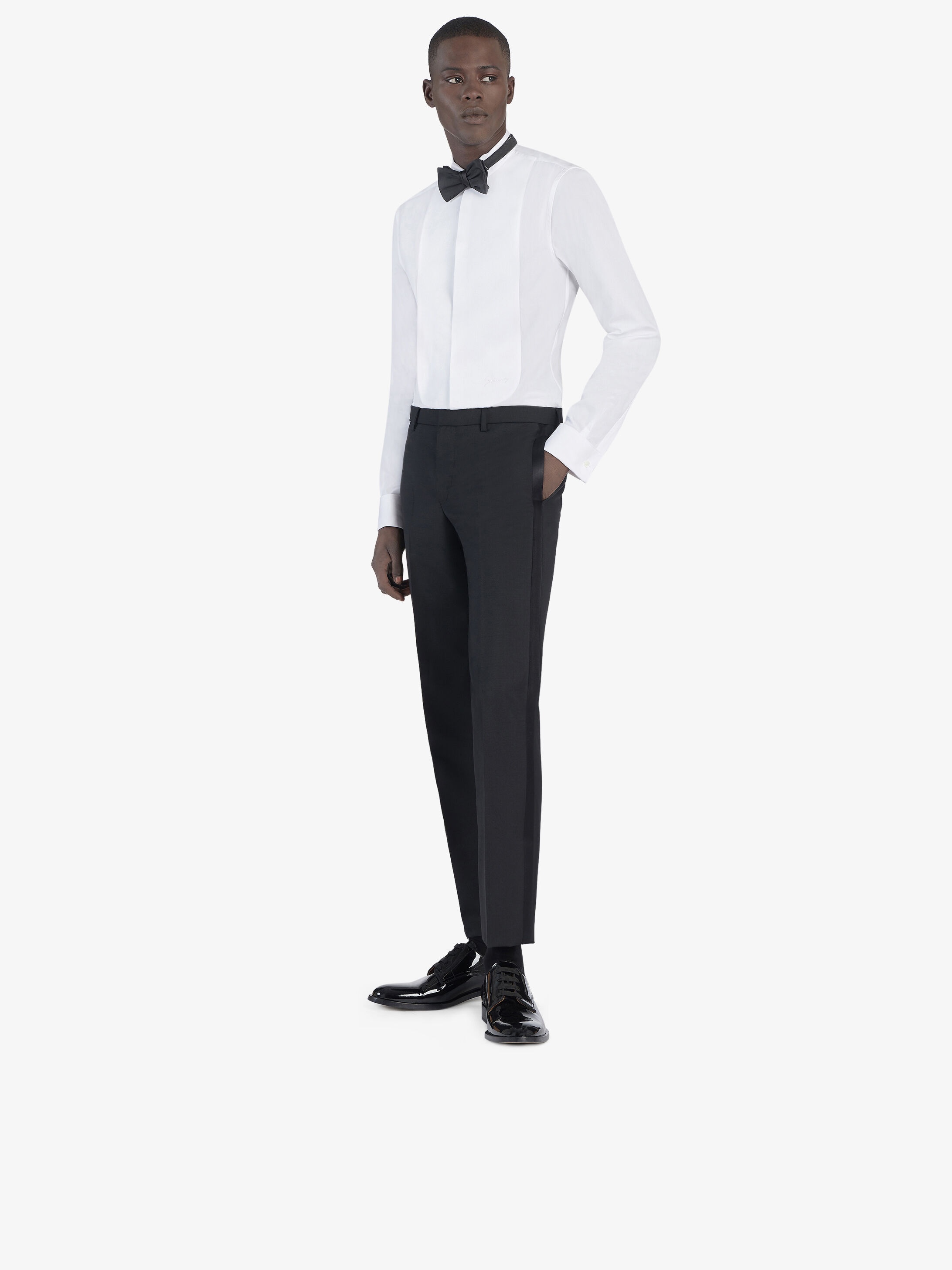 GIVENCHY slim fit embroidered plastron shirt - 2